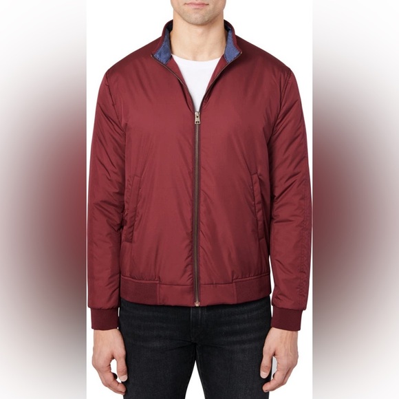 CONSTRUCT Hybrid Bomber burgundy jacket / men size L - Picture 1 of 4